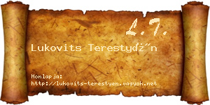 Lukovits Terestyén névjegykártya